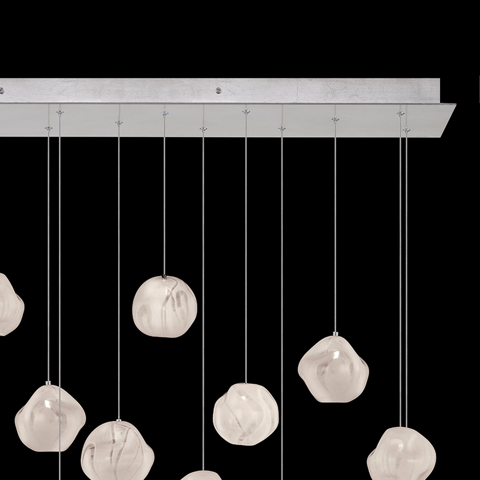 48-Inch Handblown Glass Linear Pendant / Gold / Amber