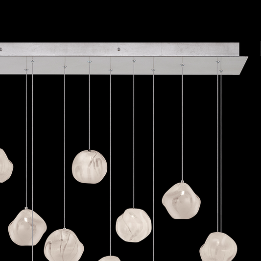 48-Inch Handblown Glass Linear Pendant / Gold / Amber