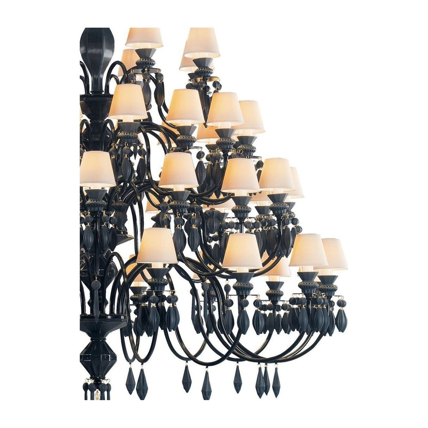 56-Light Black Porcelain Chandelier