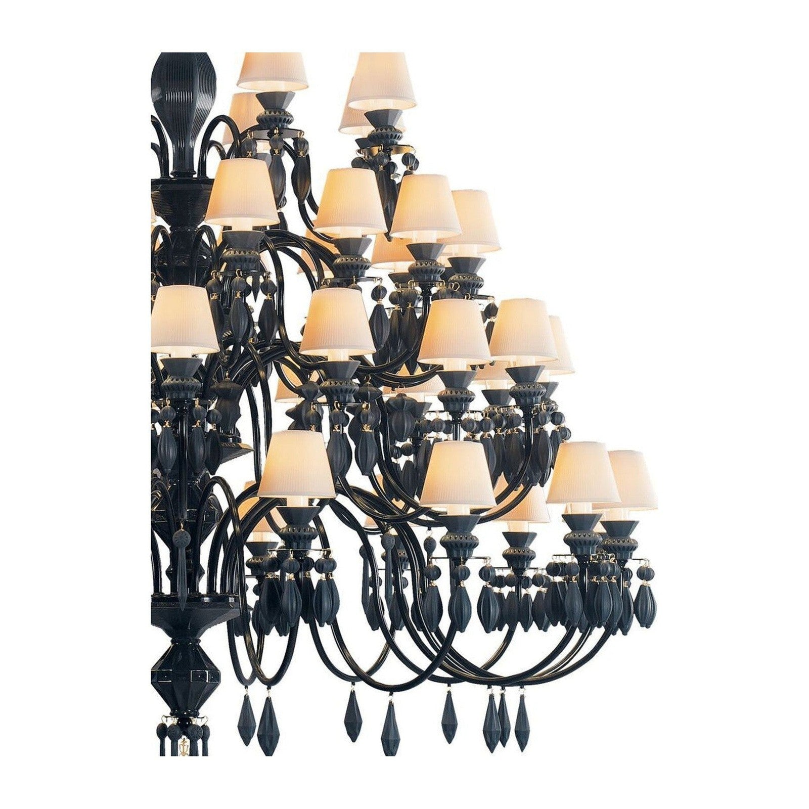 56-Light Black Porcelain Chandelier