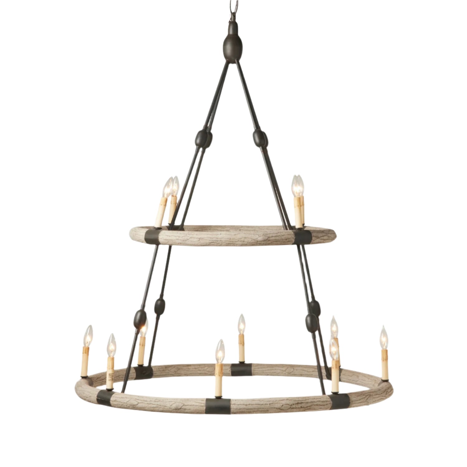 Adjustable Two-Tier Statement Chandelier / Gray/Black