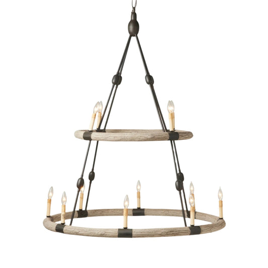 Adjustable Two-Tier Statement Chandelier / Gray/Black