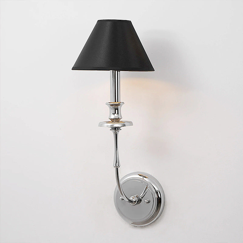 Fabric Shade Single or Double Wall Light / Black / Double Head / warm light