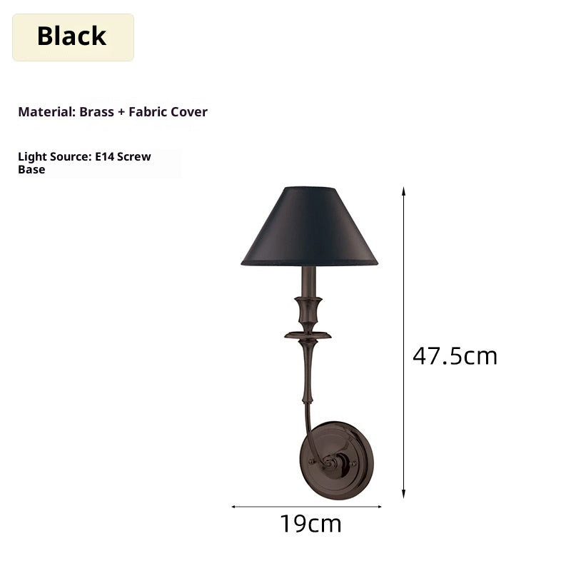 Fabric Shade Single or Double Wall Light / Nickel Color / Single Head / warm light