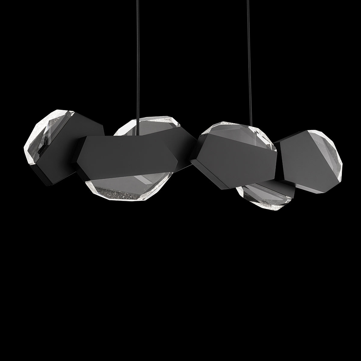 Faceted Crystal Black Linear Pendant / Default Title