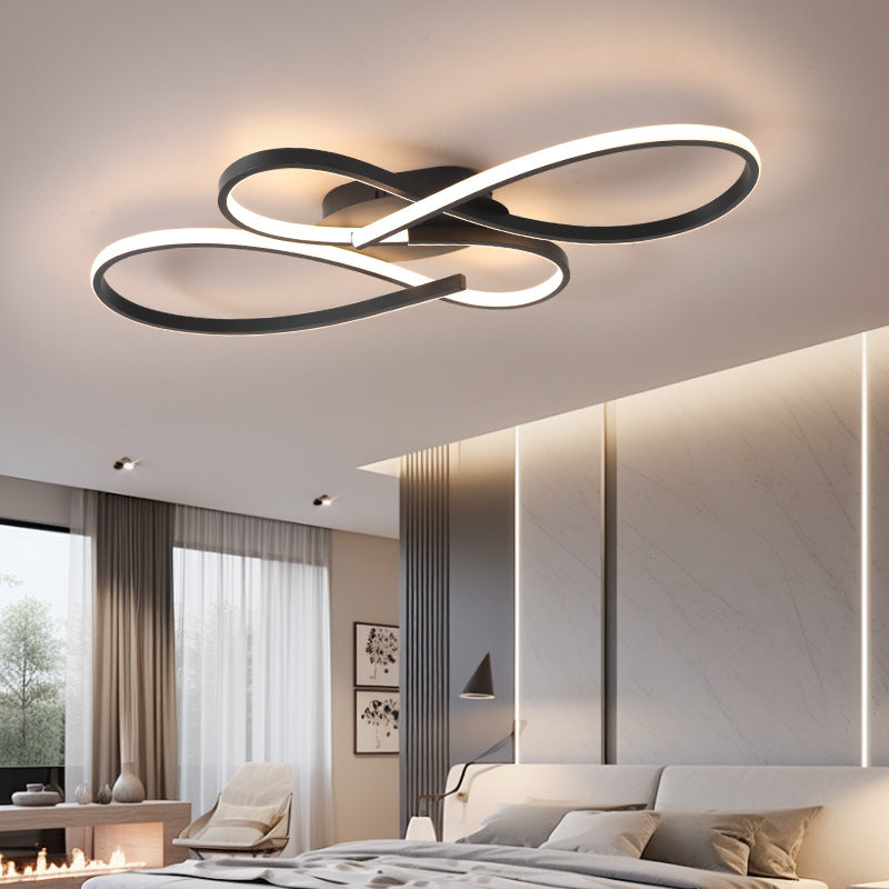 Modern Flower-Shaped Wall Light / Sand Black L600MM / White Light
