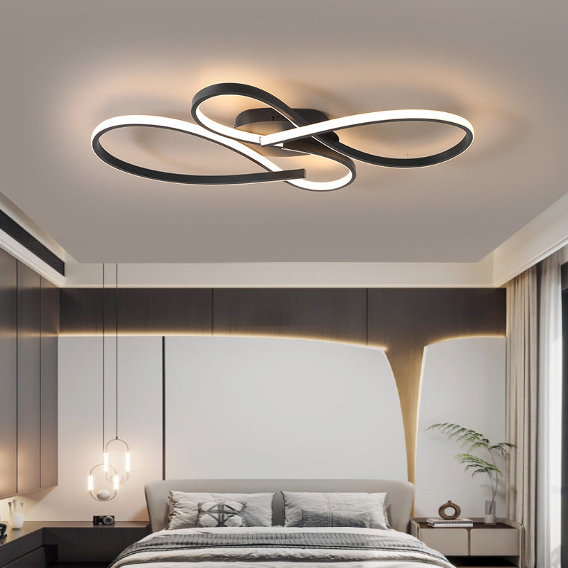 Modern Flower-Shaped Wall Light / Sand black L800MM / White Light