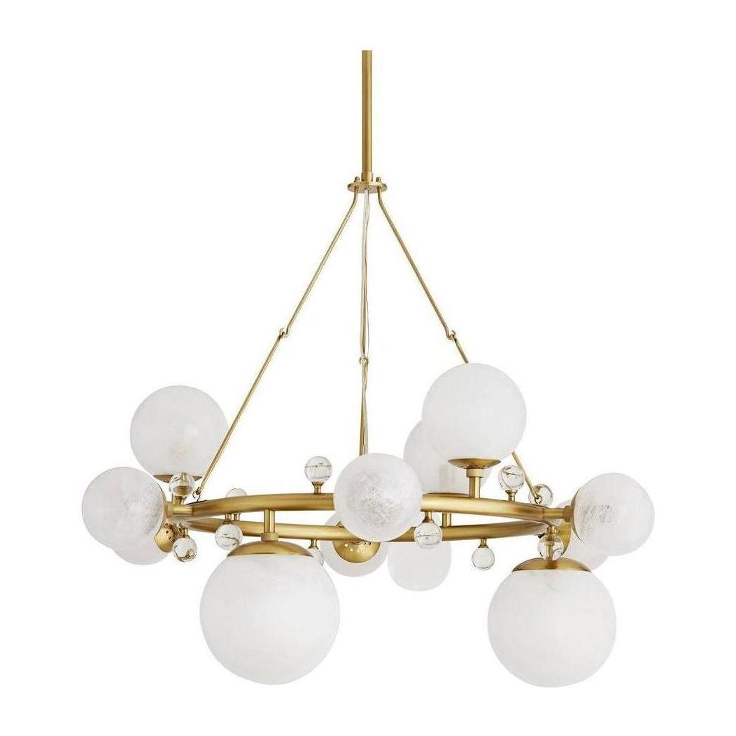 Opal Globe Round Brass Chandelier / Default Title