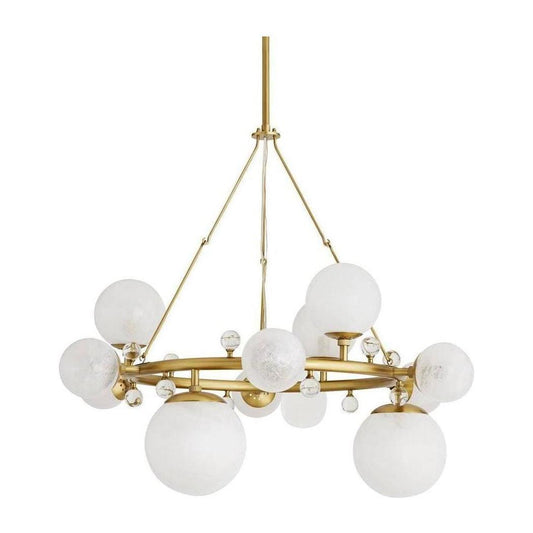 Opal Globe Round Brass Chandelier / Default Title