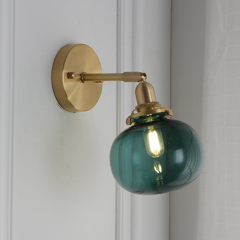 Pumpkin-Shaped Decorative Glass Wall Light / 4W LED Light Source / Blue Without Stripes