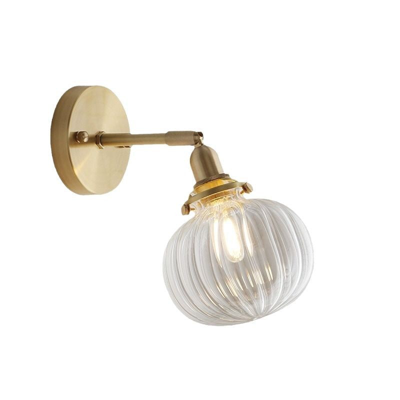 Pumpkin-Shaped Decorative Glass Wall Light