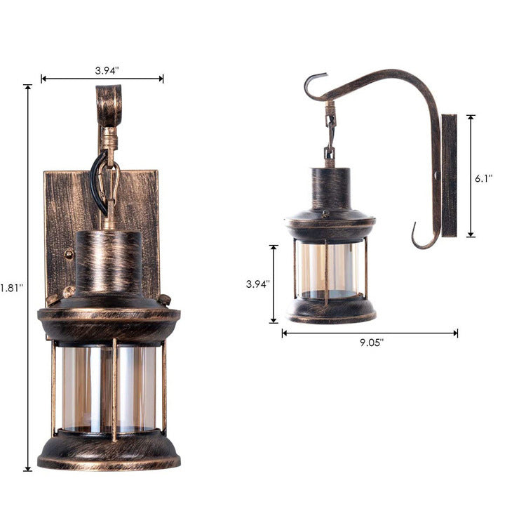 Rust-Finish Industrial Wall Light