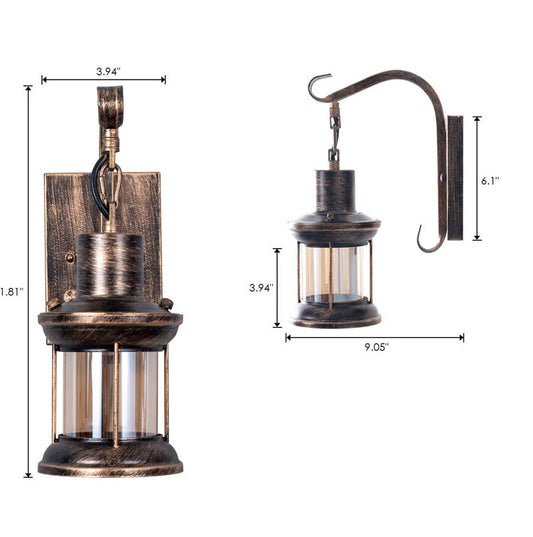 Rust-Finish Industrial Wall Light