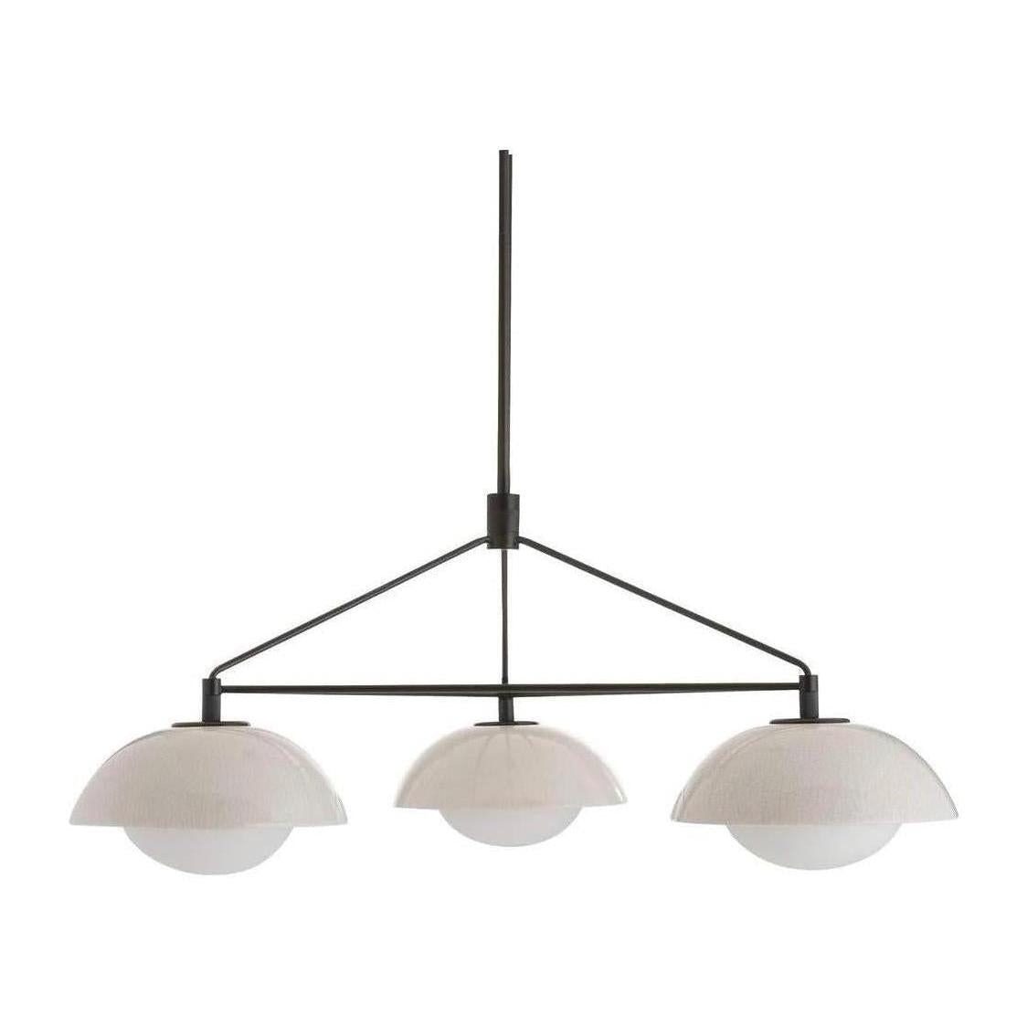 Three-Light Ivory Ceramic Chandelier