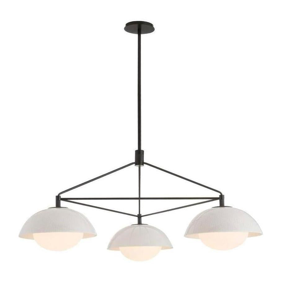 Three-Light Ivory Ceramic Chandelier