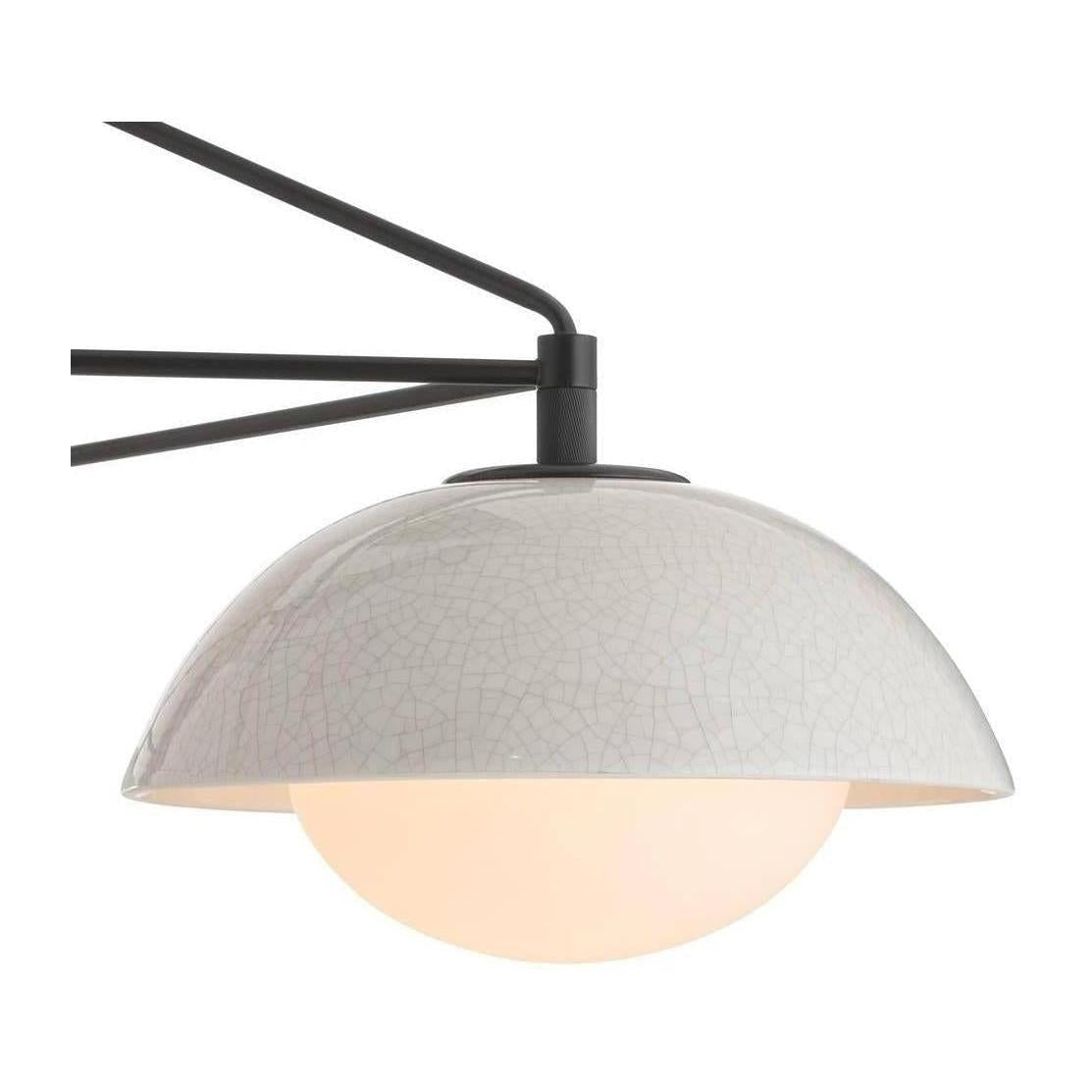 Three-Light Ivory Ceramic Chandelier