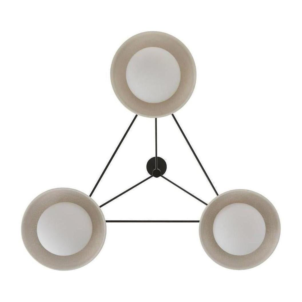 Three-Light Ivory Ceramic Chandelier