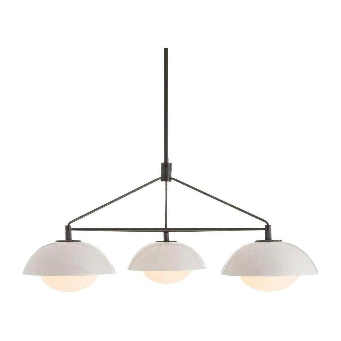 Three-Light Ivory Ceramic Chandelier / Default Title
