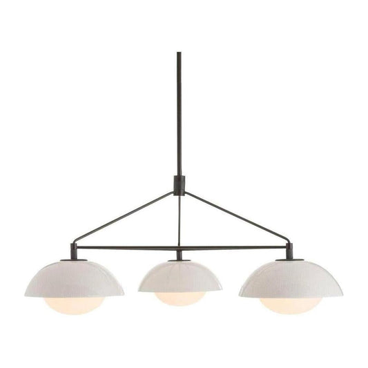 Three-Light Ivory Ceramic Chandelier / Default Title