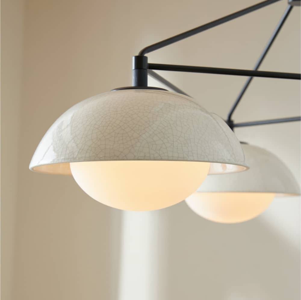 Three-Light Ivory Ceramic Chandelier