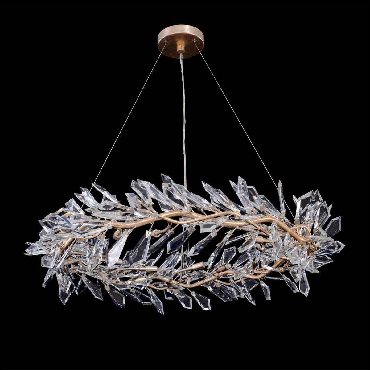 Twelve-Light Cut-Crystal Pendant Chandelier