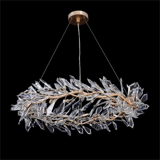 Twelve-Light Cut-Crystal Pendant Chandelier