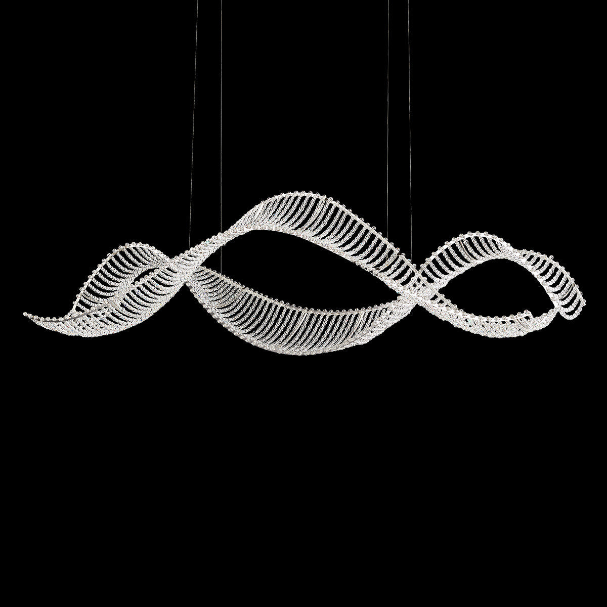 Undulating Crystal LED Linear Pendant