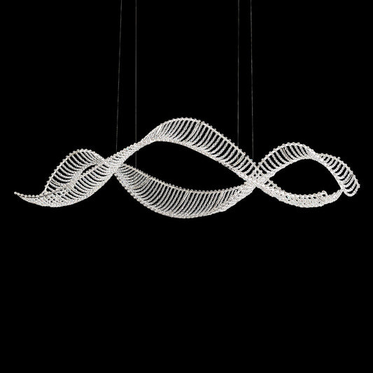 Undulating Crystal LED Linear Pendant