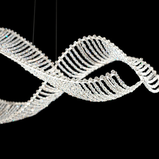 Undulating Crystal LED Linear Pendant